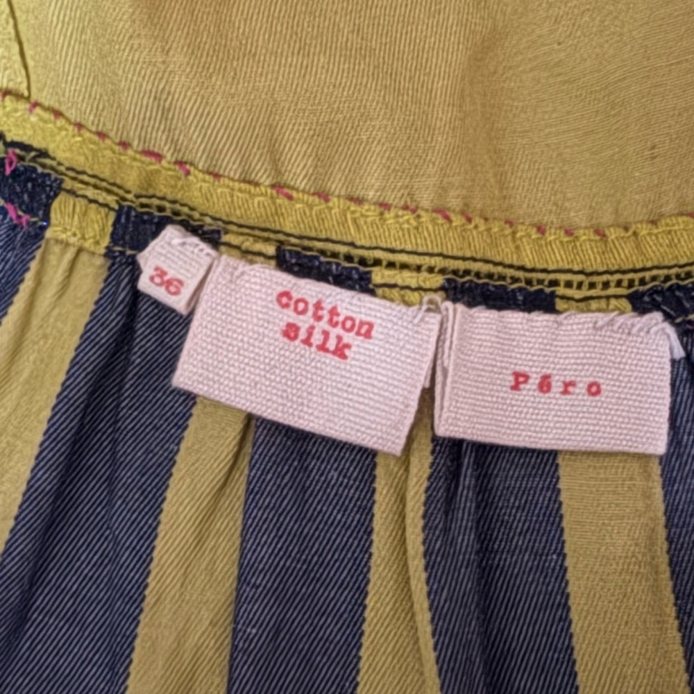 Pero Yellow Blue Striped‎ Maxi Dress Size 36/M - Picture 6 of 7